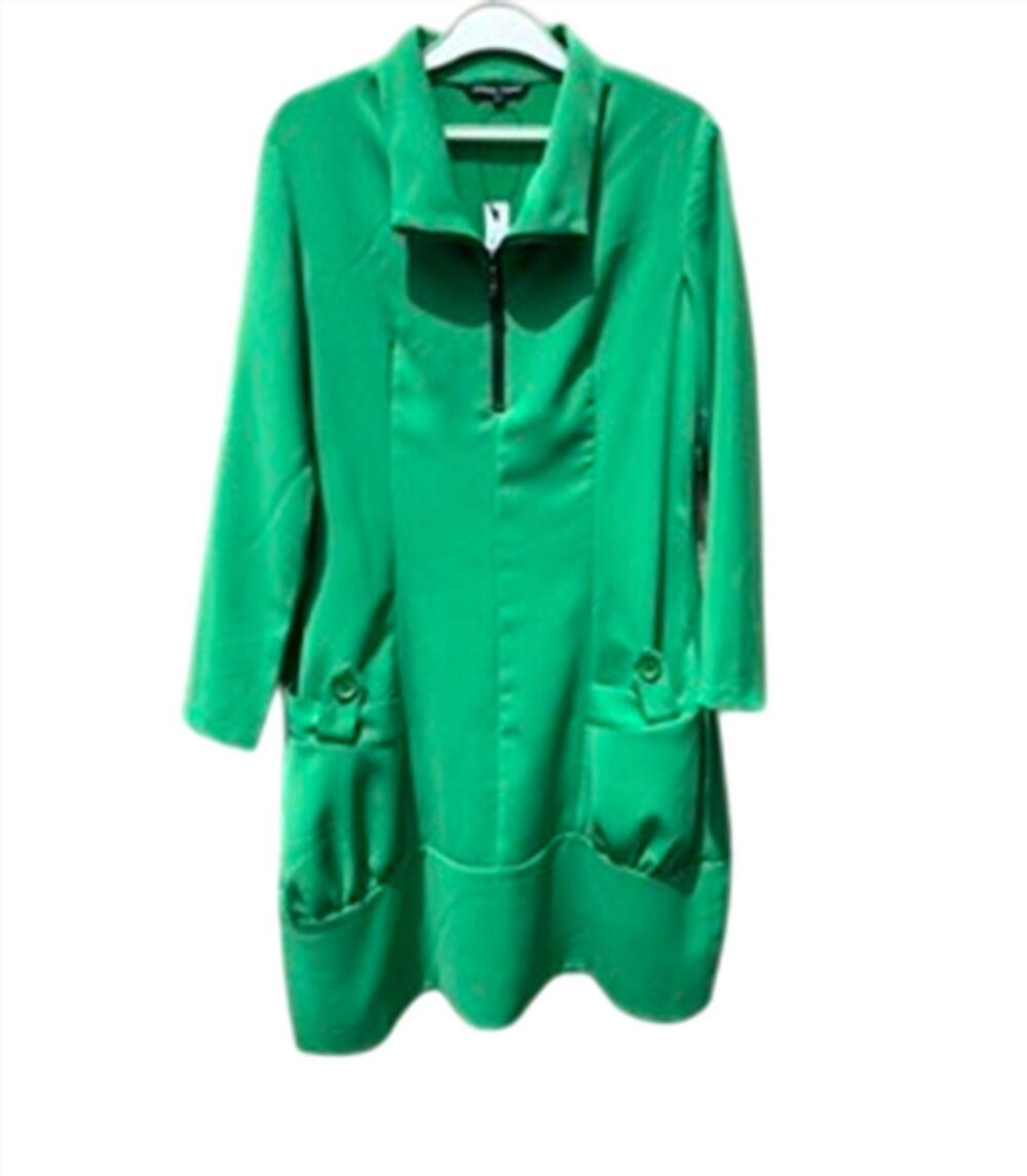 NEW SAMUEL DONG women's 3/4 sleeve coat dress in jade
